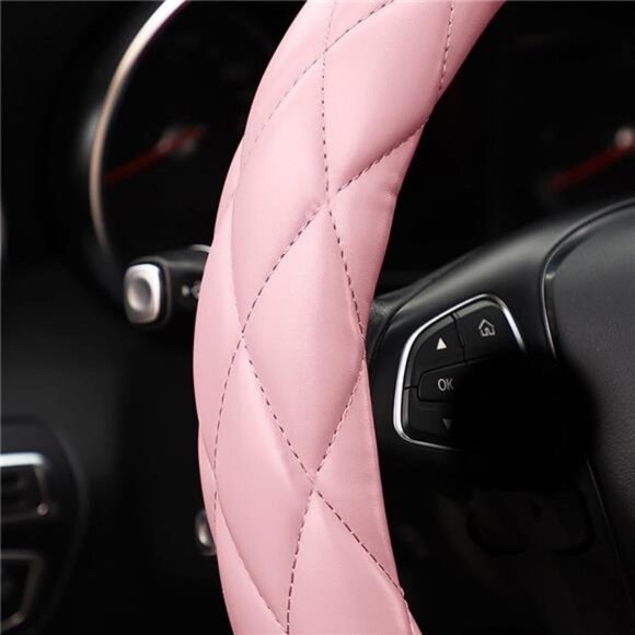 Soft Microfiber Leather Steering Wheel Cover, Universal 15 Inch for Women - Picture 4 of 8